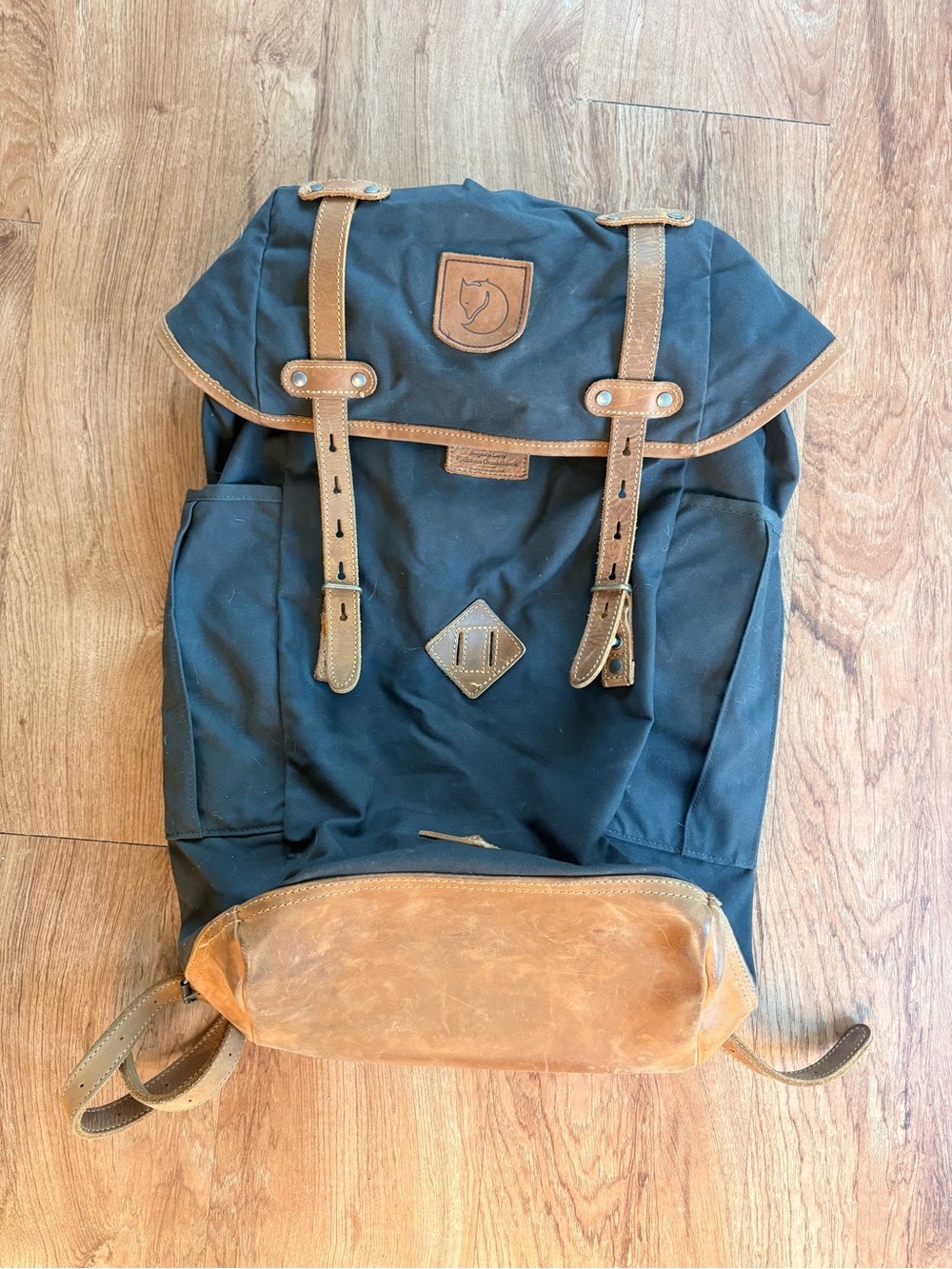 Fjallraven Rucksack No. 21 Large Black G-1000 Leather Backpack